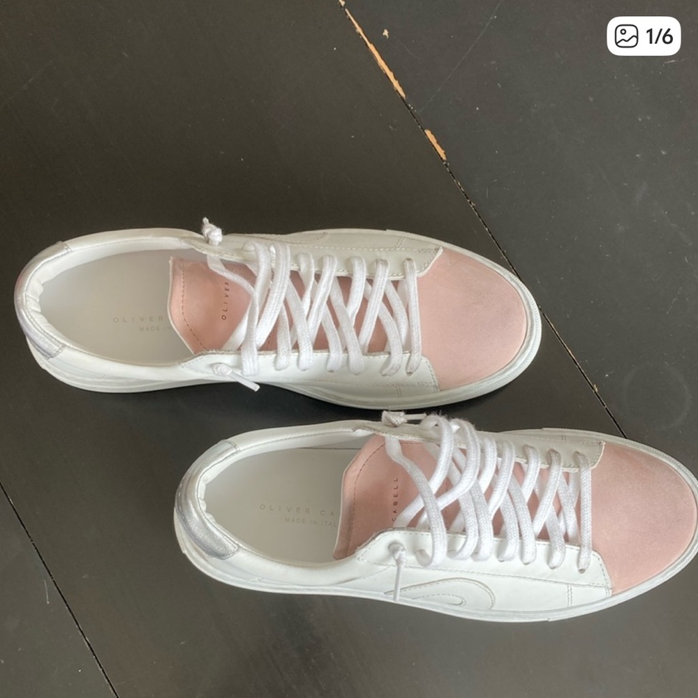 Oliver Cabell Pink and White Sneakers